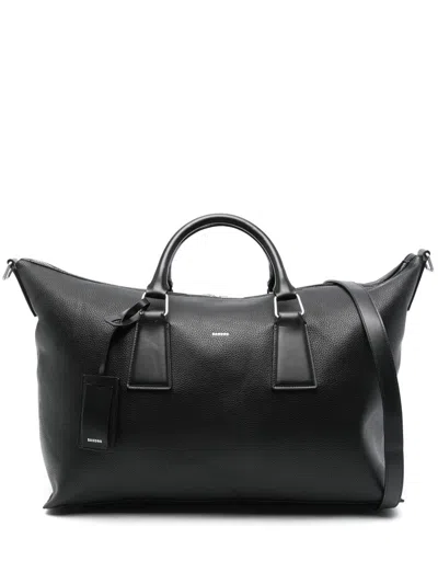 Sandro Leather Holdall In Black