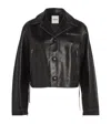 Sandro Leather Jacket In Black