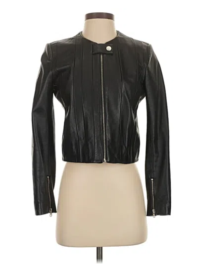 Pre-owned Sandro Leather Jacket In Black