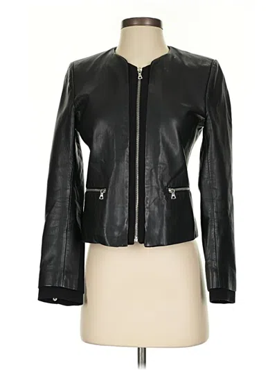 Pre-owned Sandro Leather Jacket In Black