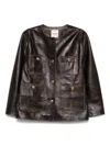 Sandro Klassische Lederjacke In Brown