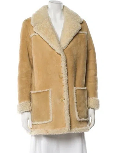 Pre-owned Sandro Leather Jacket In Neutral