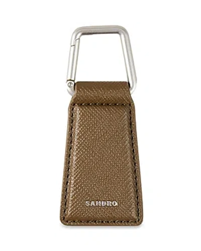 Sandro Leather Keyring In Brown