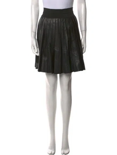Pre-owned Sandro Leather Knee-length Skirt In Black