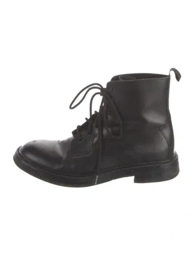 Pre-owned Sandro Leather Lace-up Boots In Black