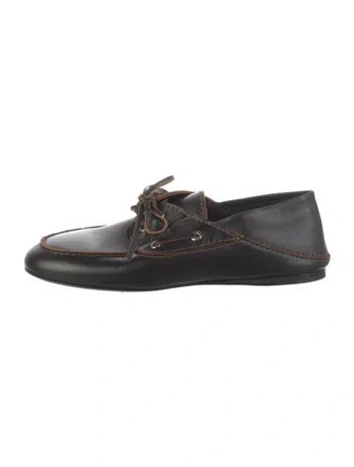 Pre-owned Sandro Leather Loafers In Black