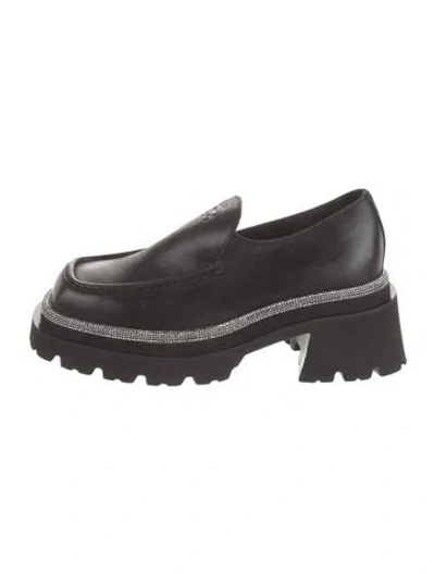 Pre-owned Sandro Leather Loafers In Black