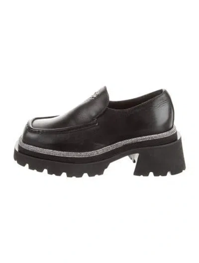 Pre-owned Sandro Leather Loafers In Black