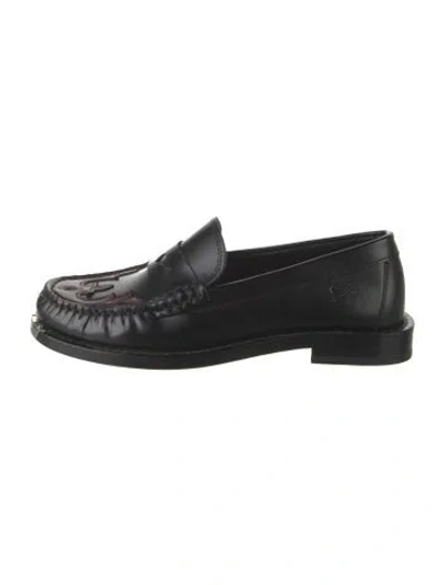 Pre-owned Sandro Leather Loafers In Black