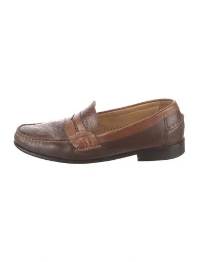 Pre-owned Sandro Leather Loafers In Brown