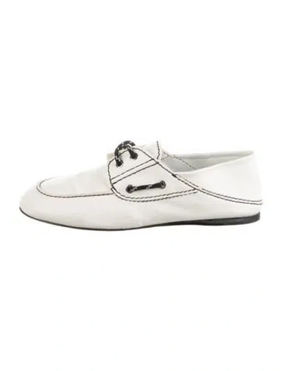 Pre-owned Sandro Leather Loafers In White