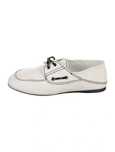 Pre-owned Sandro Leather Loafers In White