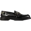 Sandro Leather Loafers With Buckles In Black
