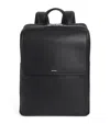 Sandro Mens Black Branded Leather Backpack In Black