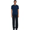 Sandro Leather Logo T-shirt In Blue