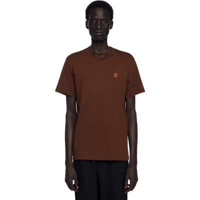 SANDRO SANDRO LEATHER LOGO T-SHIRT