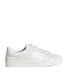 Sandro Mens Naturels Logo-embossed Leather Low-top Trainers In Beige