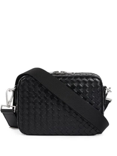 Sandro Leather Messenger Bag In Black