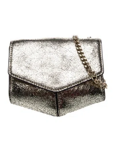 Pre-owned Sandro Leather Minaudière In Gold/metallic