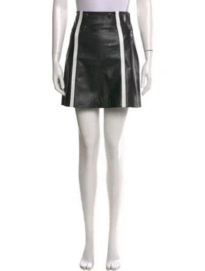 Pre-owned Sandro Leather Mini Skirt In Black