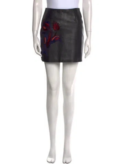 Pre-owned Sandro Leather Mini Skirt In Black