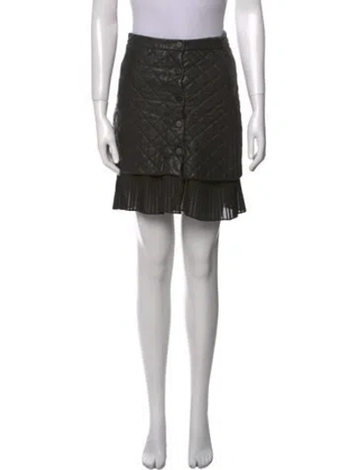 Pre-owned Sandro Leather Mini Skirt In Black