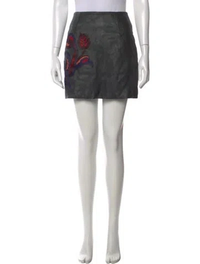 Pre-owned Sandro Leather Mini Skirt In Black