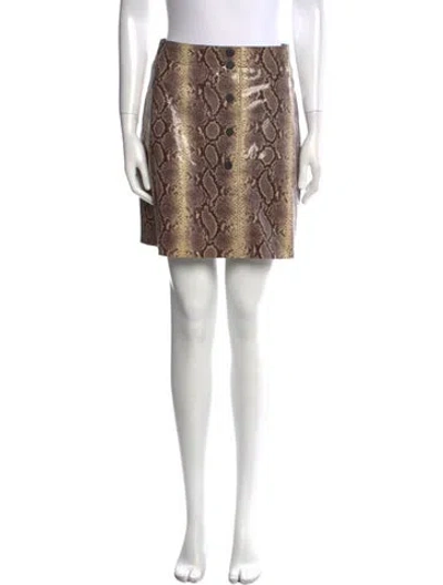 Pre-owned Sandro Leather Mini Skirt In Brown