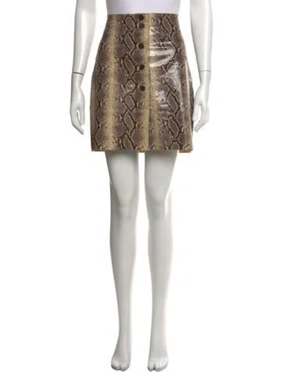 Pre-owned Sandro Leather Mini Skirt In Neutrals