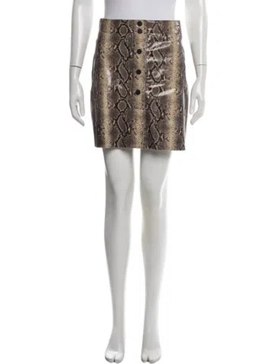 Pre-owned Sandro Leather Mini Skirt In White