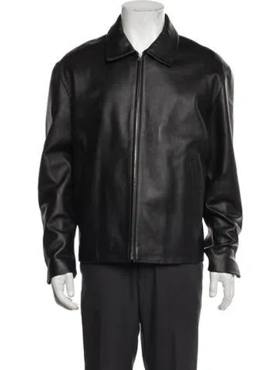 Pre-owned Sandro Leather Moto Jacket In Black