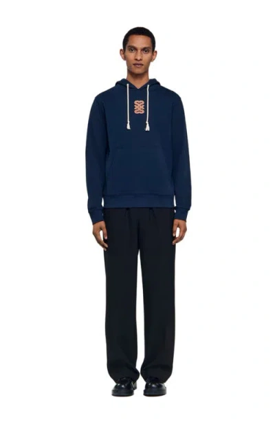 Sandro Leather Patch Sweatshirt