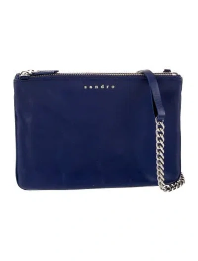 Pre-owned Sandro Leather Portfolio In Blue