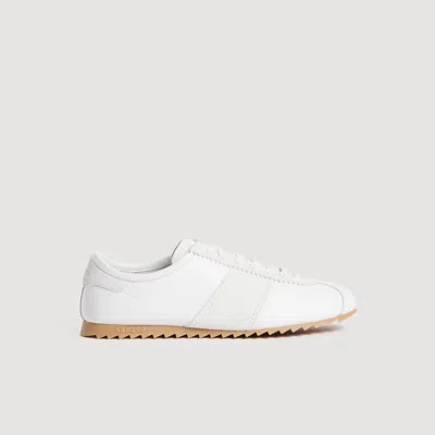 Sandro Leather Running Sneakers In White