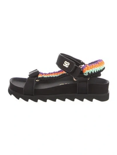 Pre-owned Sandro Leather Sandals In Black