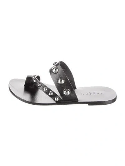Pre-owned Sandro Leather Sandals In Black