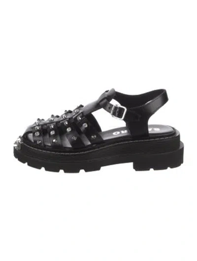 Pre-owned Sandro Leather Sandals In Black