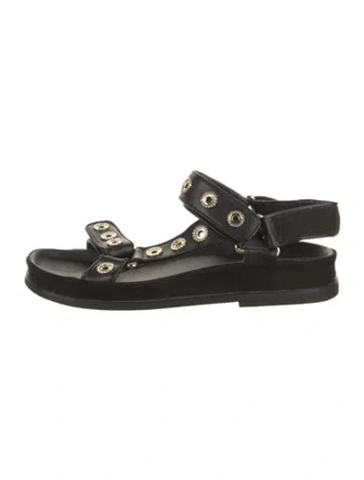 Pre-owned Sandro Leather Sandals In Black