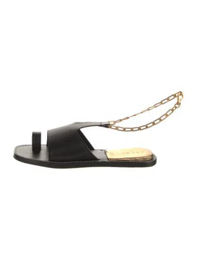 Pre-owned Sandro Leather Sandals In Black