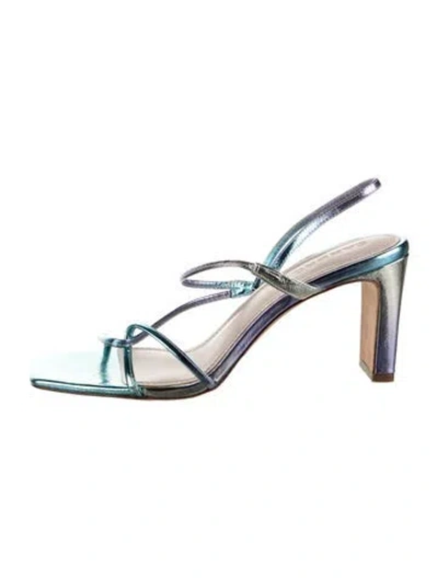 Pre-owned Sandro Leather Sandals In Blue