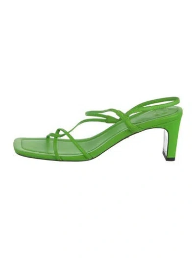 Pre-owned Sandro Leather Sandals In Green
