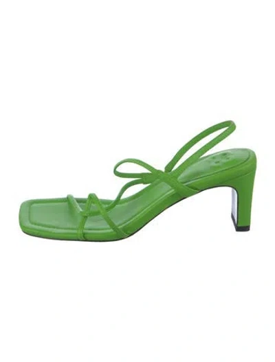 Pre-owned Sandro Leather Sandals In Green