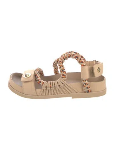 Pre-owned Sandro Leather Sandals In Neutral