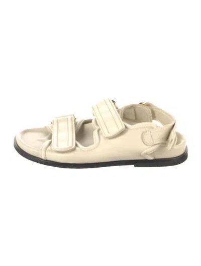 Pre-owned Sandro Leather Sandals In Neutrals