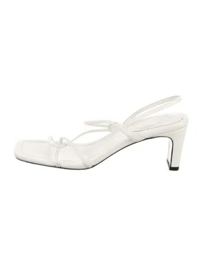 Pre-owned Sandro Leather Sandals In Neutrals/white