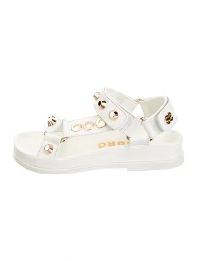 Pre-owned Sandro Leather Sandals In White