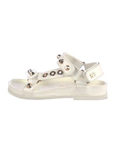 Pre-owned Sandro Leather Sandals In White