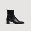Sandro Metal-tip Elasticated-panel Ankle Boots In Black
