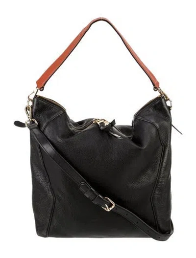 Pre-owned Sandro Leather Shoulder Bag In Black