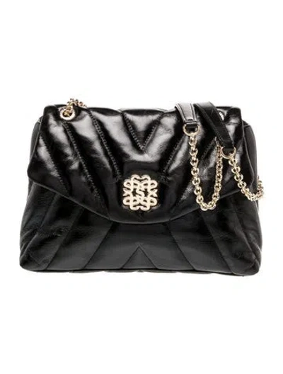 Pre-owned Sandro Leather Shoulder Bag In Black
